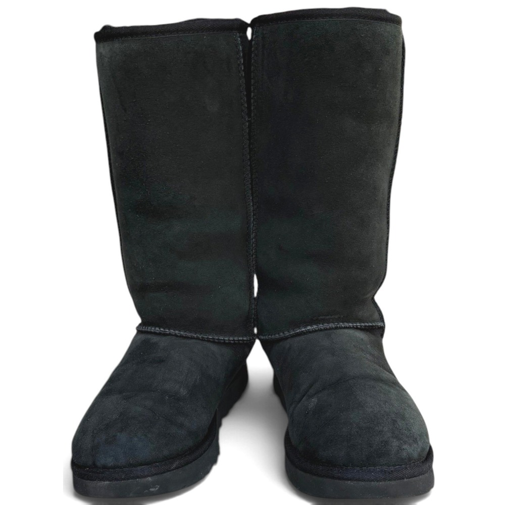 UGG Classic Tall II Black Suede Shearling Boots 1016224 Women 7 Winter Warm Cozy